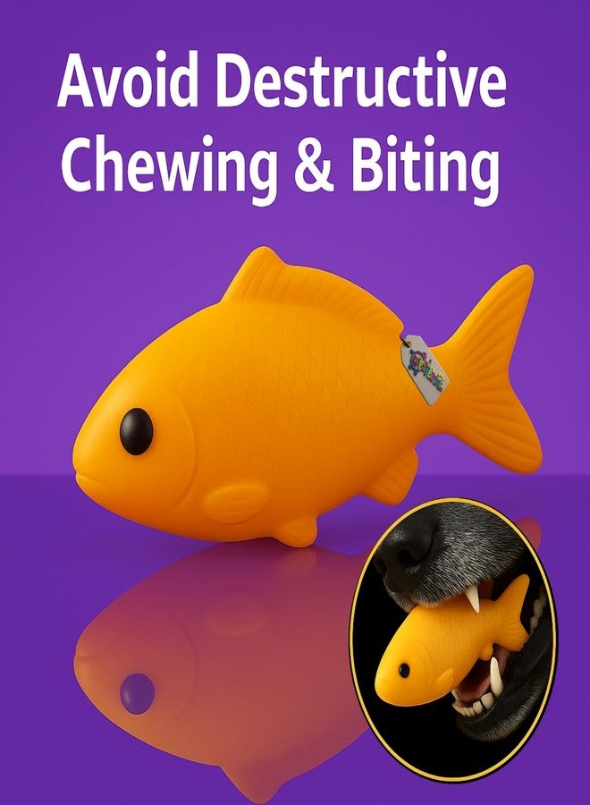 Western Era Fish Shape Squeaky Dog Toy | Realistic Orange Rubber Chew Toy for Pets | Fun Indoor Outdoor Fetch Play | Sound Toy for Puppies & Dogs | Fish Design for Biting, Chewing, Interactive Play - Image 5